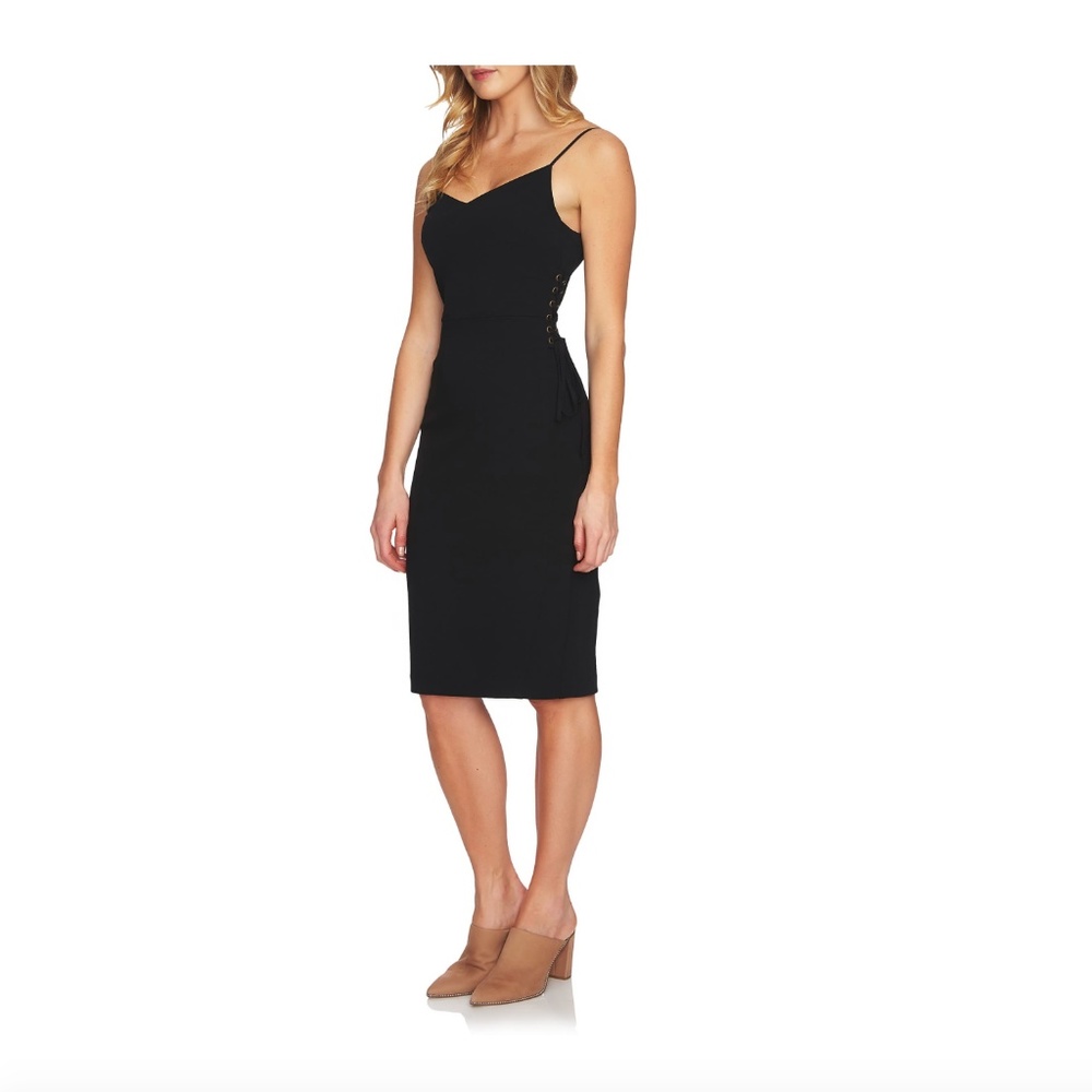 1.State Side Tie Slipdress Black Midi LBD NWT